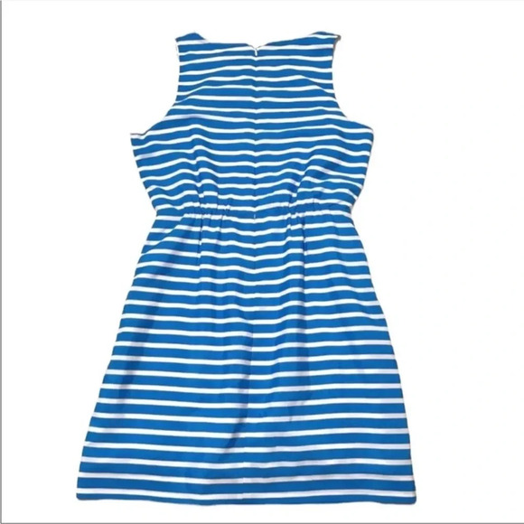 J. Crew Blue White Striped Sleeveless Dress Size 10 - Picture 8 of 8